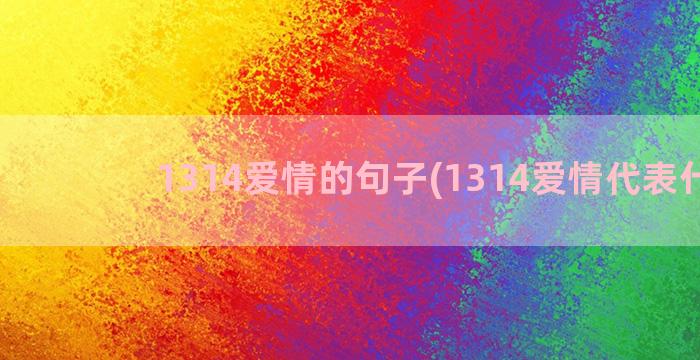 1314爱情的句子(1314爱情代表什么)