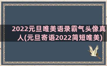 2022元旦唯美语录霸气头像真人(元旦寄语2022简短唯美)