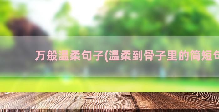 万般温柔句子(温柔到骨子里的简短句子)