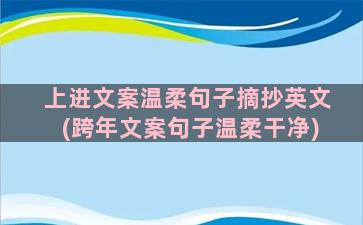 上进文案温柔句子摘抄英文(跨年文案句子温柔干净)