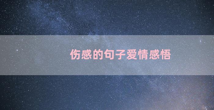 伤感的句子爱情感悟