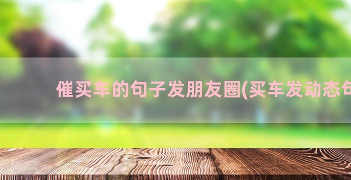 催买车的句子发朋友圈(买车发动态句子)