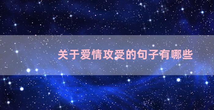 关于爱情攻受的句子有哪些