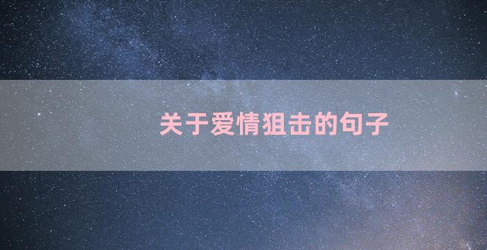 关于爱情狙击的句子