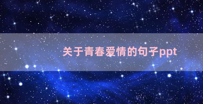 关于青春爱情的句子ppt