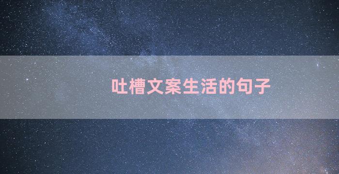 吐槽文案生活的句子