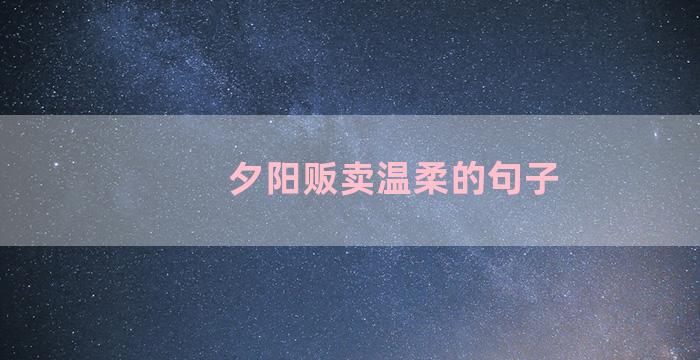 夕阳贩卖温柔的句子