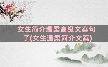 女生简介温柔高级文案句子(女生温柔简介文案)