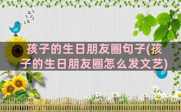 孩子的生日朋友圈句子(孩子的生日朋友圈怎么发文艺)