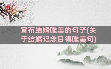 宣布结婚唯美的句子(关于结婚记念日得唯美句)