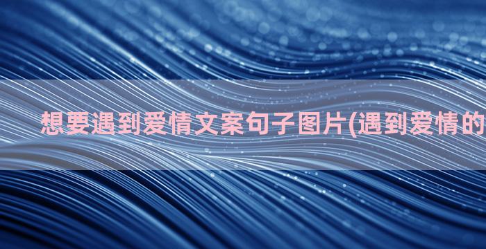 想要遇到爱情文案句子图片(遇到爱情的文案短句)