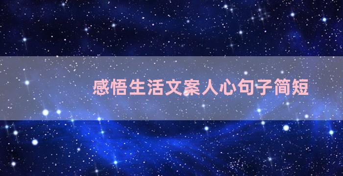 感悟生活文案人心句子简短