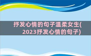 抒发心情的句子温柔女生(2023抒发心情的句子)