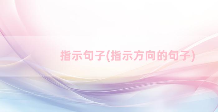 指示句子(指示方向的句子)