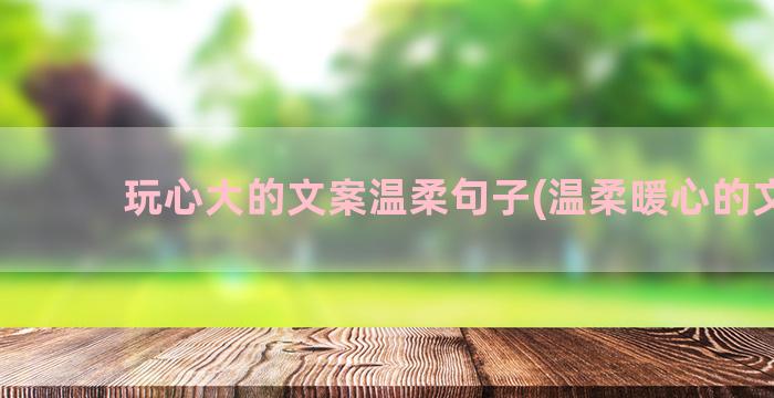 玩心大的文案温柔句子(温柔暖心的文案)