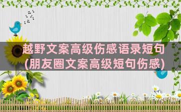 越野文案高级伤感语录短句(朋友圈文案高级短句伤感)